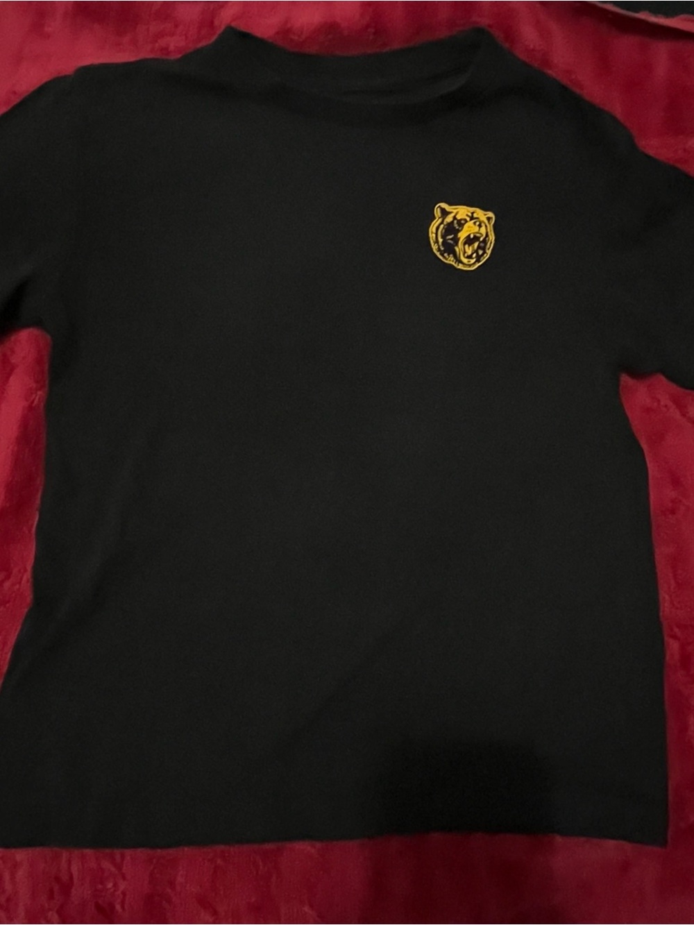 Old Navy Black Kids T-Shirt with Yellow Bear Patch